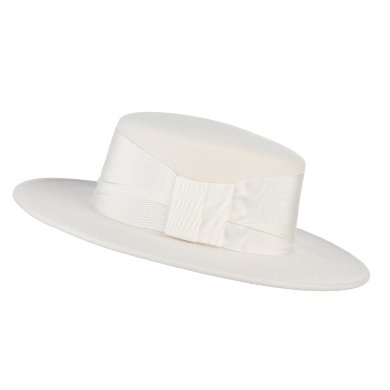Fedora Hat Wool - Chapeau Fedora 100% Laine Blanche Automne