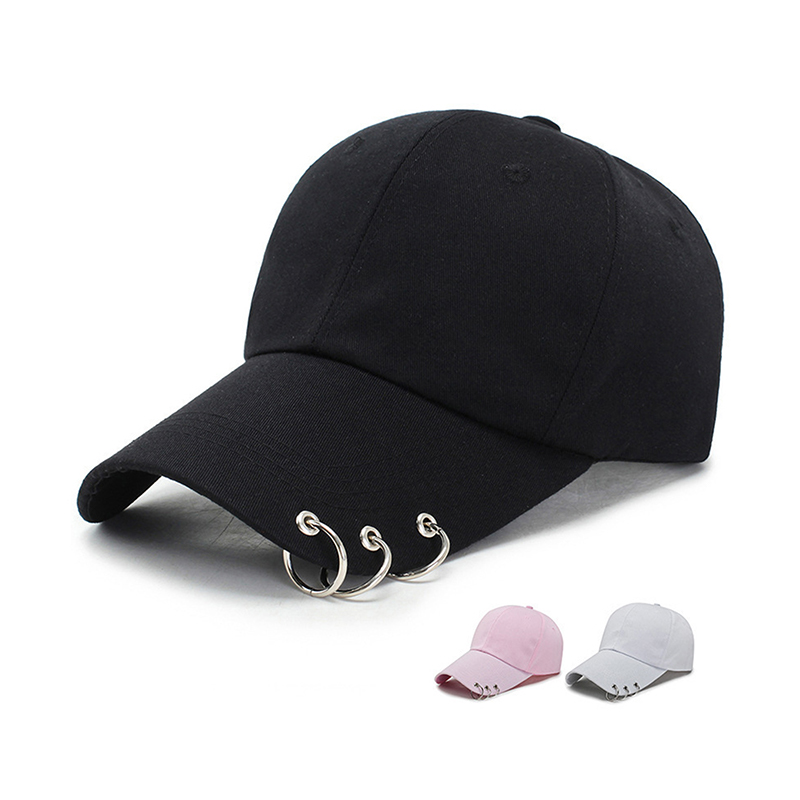 Dad Hat Cotton - Chapeaux Snapback unisexes avec cercle d'anneaux,