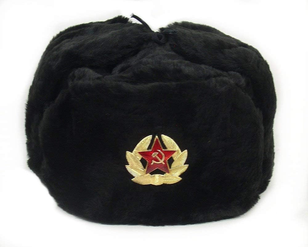 Trapper Hat Ear Flap - Chapeau russe, insigne militaire de l'armée